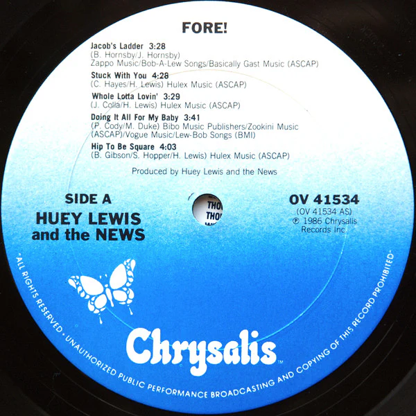 Huey Lewis & The News - Fore! (LP, Album, Pit) (Very Good Plus (VG+)) - Image 3