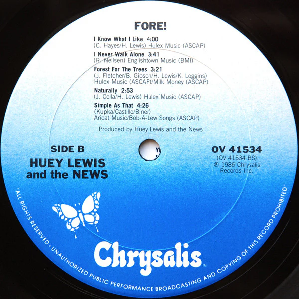 Huey Lewis & The News - Fore! (LP, Album, Pit) (Very Good Plus (VG+)) - Image 4