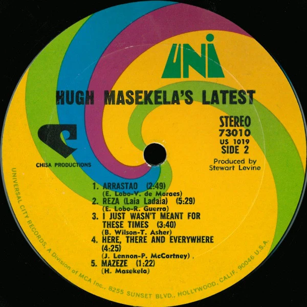Hugh Masekela - Hugh Masekela's Latest (LP, Album) (Very Good (VG)) - Image 4