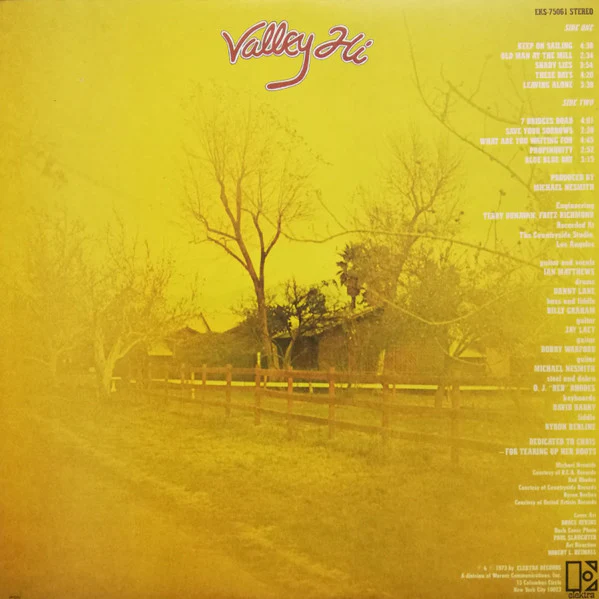 Iain Matthews - Valley Hi (LP, Album, Pit) (Very Good Plus (VG+)) - Image 2