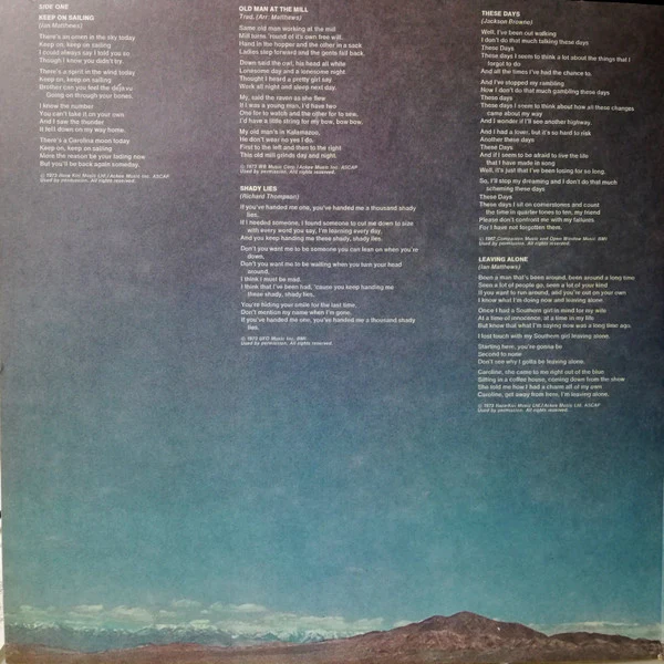 Iain Matthews - Valley Hi (LP, Album, Pit) (Very Good Plus (VG+)) - Image 3