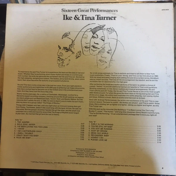 Ike & Tina Turner - Sixteen Great Performances (LP, Comp, Promo) (Very Good Plus (VG+)) - Image 2