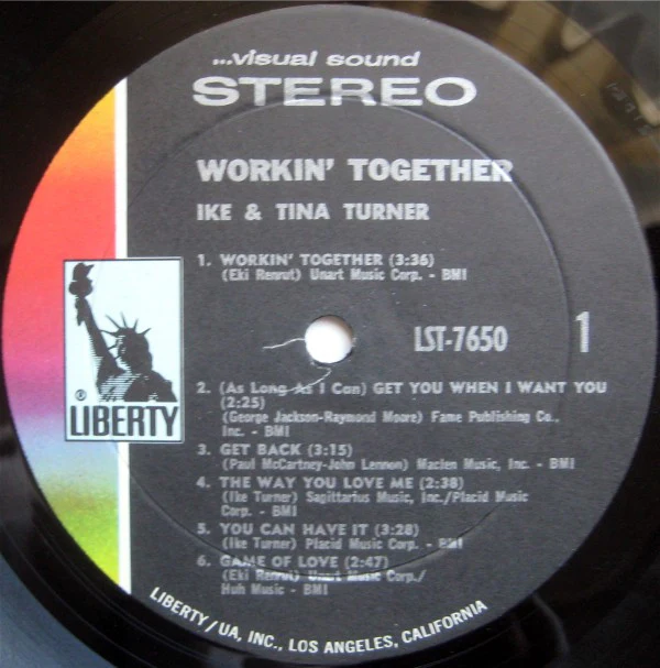 Ike & Tina Turner - Workin' Together (LP, Album, Res) (Very Good Plus (VG+)) - Image 3