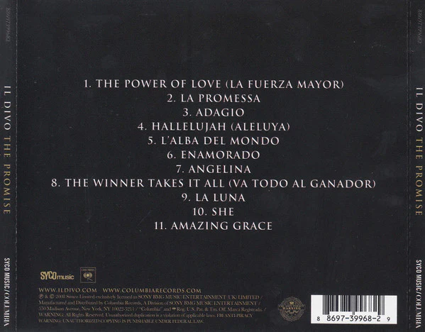 Il Divo - The Promise (CD, Album) (Mint (M)) - Image 2