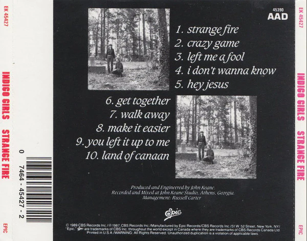 Indigo Girls - Strange Fire (CD, Album, RE) (Very Good Plus (VG+)) - Image 2