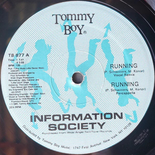 Information Society - Running (Remix) (12") (Very Good (VG)) - Image 2