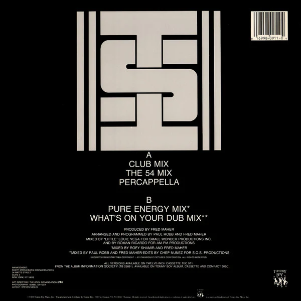 Information Society - What's On Your Mind (Pure Energy) (12", Single) (Very Good (VG)) - Image 2