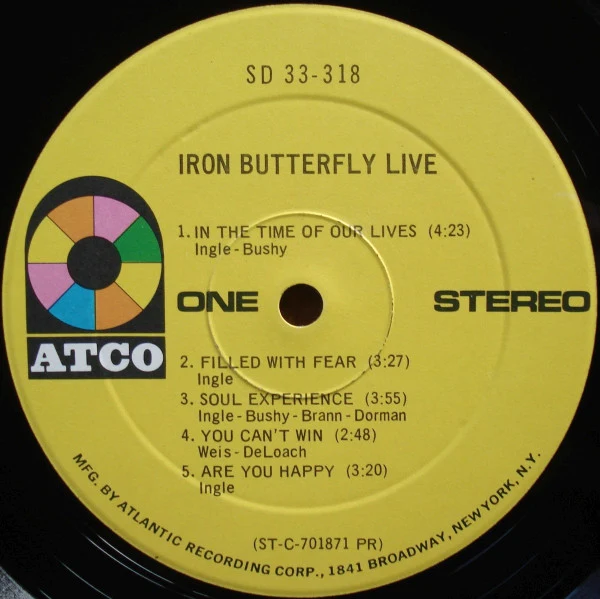 Iron Butterfly - Live (LP, Album, PR ) (Very Good (VG)) - Image 3