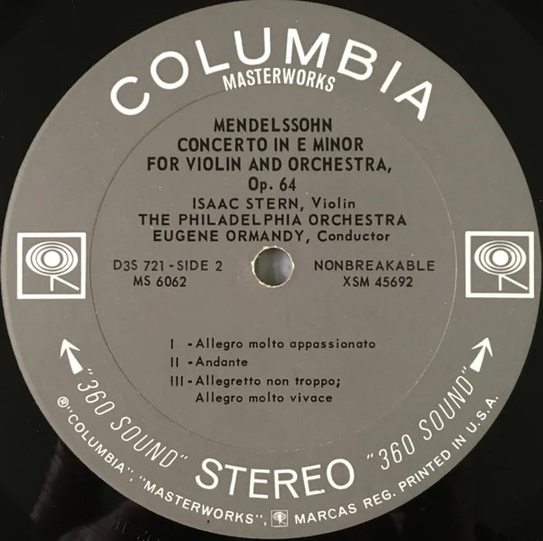 Isaac Stern, The Philadelphia Orchestra, Eugene Ormandy, Pyotr Ilyich Tchaikovsky, Felix Mendelssohn-Bartholdy - Violin Concerto In D Major / Violin Concerto In E Minor (LP, RE) (Near Mint (NM or M-)) - Image 4