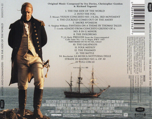 Iva Davies, Christopher Gordon & Richard Tognetti - Master And Commander - The Far Side Of The World (Music From The Motion Picture) (CD, Album, Comp, RE) (Near Mint (NM or M-)) - Image 2