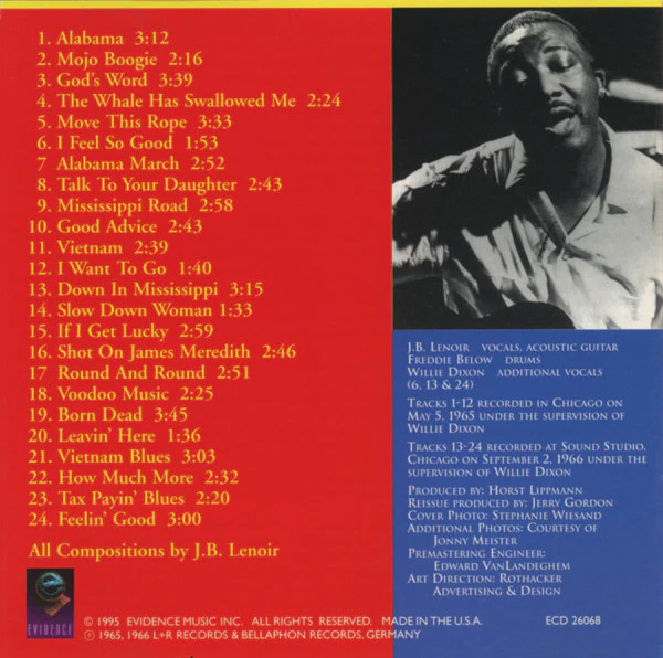 J.B. Lenoir - Vietnam Blues (The Complete L + R Recordings) (CD, Comp) (Near Mint (NM or M-)) - Image 2