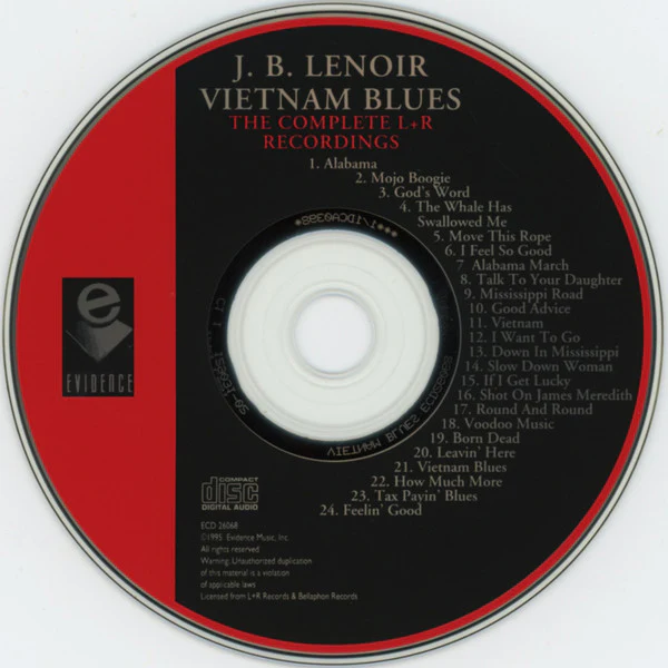 J.B. Lenoir - Vietnam Blues (The Complete L + R Recordings) (CD, Comp) (Near Mint (NM or M-)) - Image 3