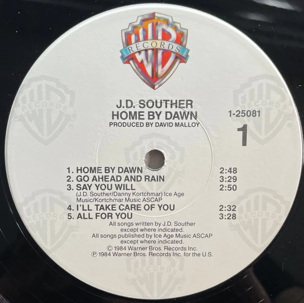 John David Souther - Home By Dawn (LP, Album, Win) (Very Good Plus (VG+)) - Image 3