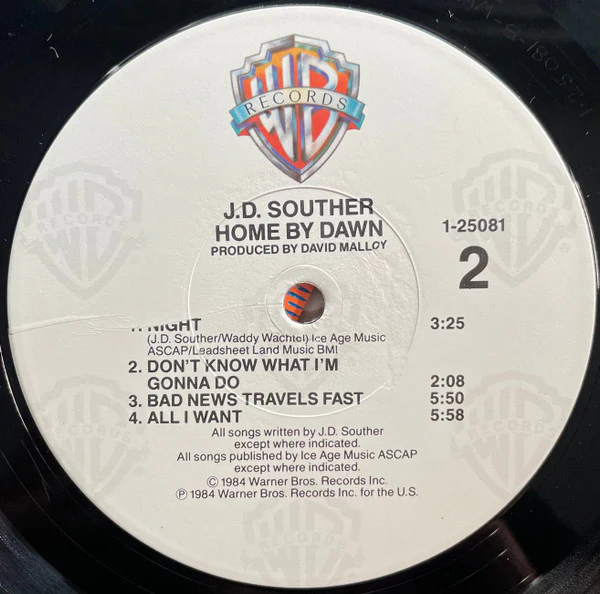 John David Souther - Home By Dawn (LP, Album, Win) (Very Good Plus (VG+)) - Image 4
