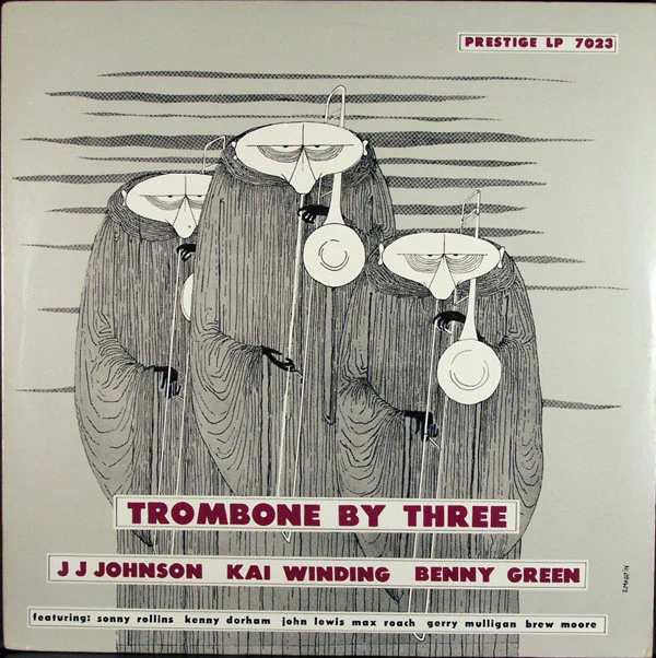 J.J. Johnson / Kai Winding / Bennie Green - Trombone By Three (LP, Comp, RE, Pit) (Near Mint (NM or M-))