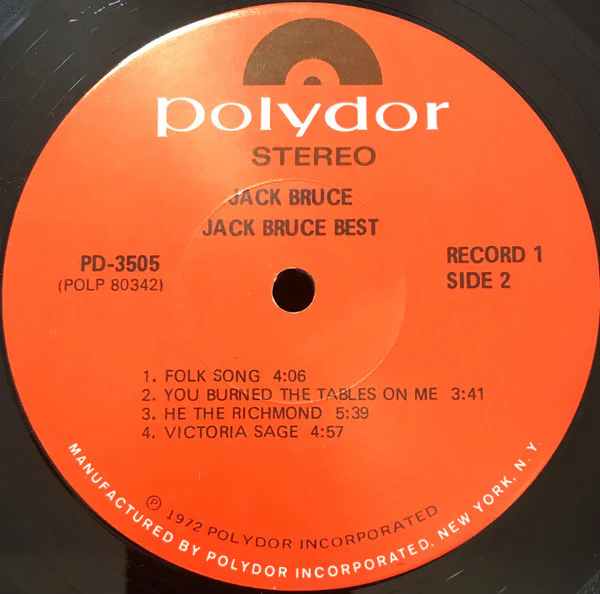 Jack Bruce - At His Best (2xLP, Comp, Scr) (Near Mint (NM or M-)) - Image 4
