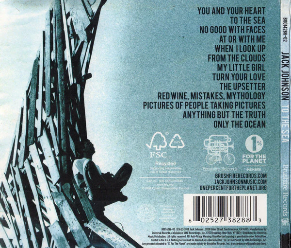 Jack Johnson - To The Sea (CD, Album, Dig) (Near Mint (NM or M-)) - Image 2