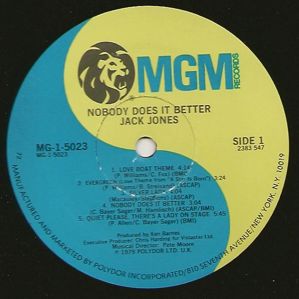 Jack Jones - Nobody Does It Better (LP, Album) (Very Good (VG)) - Image 3