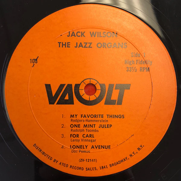 Jack Wilson - The Jazz Organs (LP, Mono) (Very Good Plus (VG+)) - Image 3