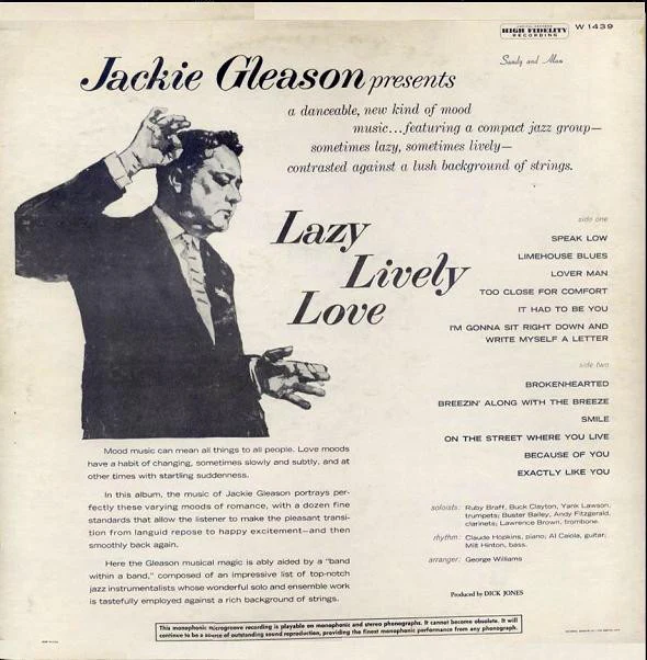 Jackie Gleason - Lazy Lively Love (LP, Album, Mono, Los) (Very Good Plus (VG+)) - Image 2