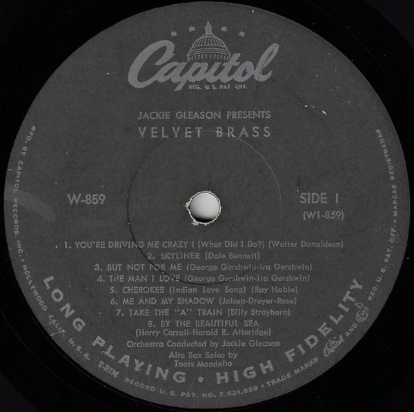Jackie Gleason - Velvet Brass (LP, Album, Mono, Scr) (Very Good Plus (VG+)) - Image 3