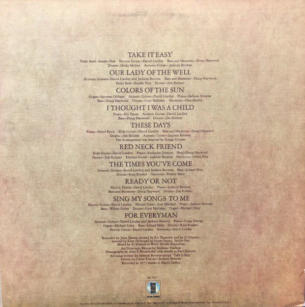 Jackson Browne - For Everyman (LP, Album, RE, SP ) (Very Good Plus (VG+)) - Image 2