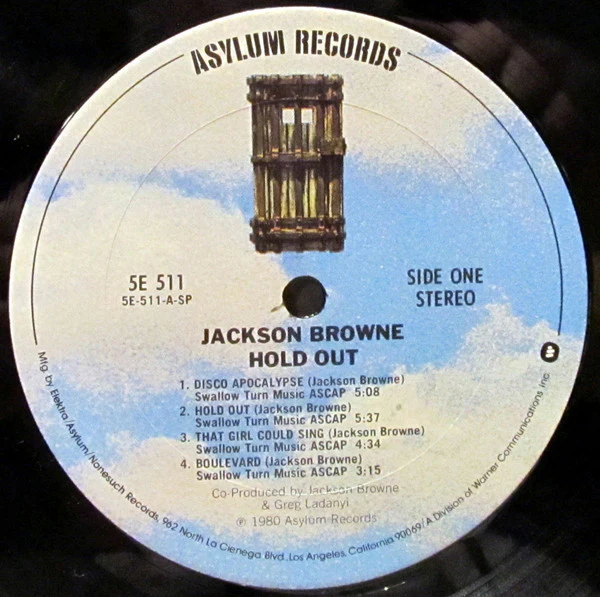 Jackson Browne - Hold Out (LP, Album, Club, Pit) (Very Good Plus (VG+)) - Image 3
