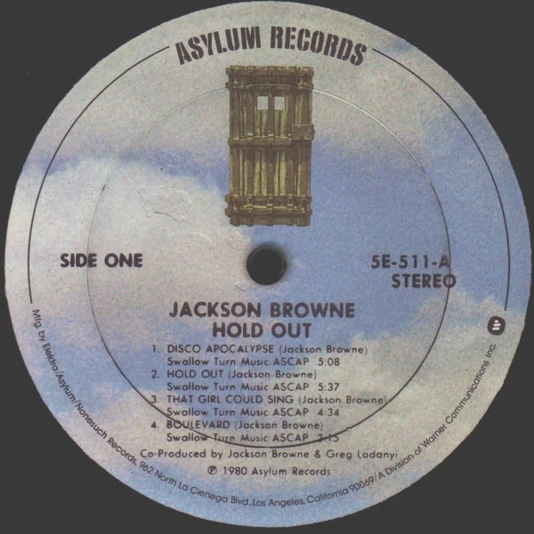 Jackson Browne - Hold Out (LP, Album) (Near Mint (NM or M-)) - Image 3
