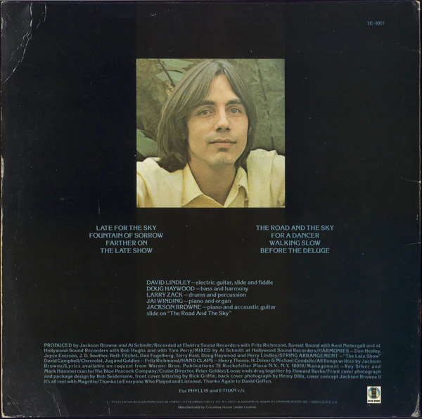 Jackson Browne - Late For The Sky (LP, Album, Club) (Very Good Plus (VG+)) - Image 2
