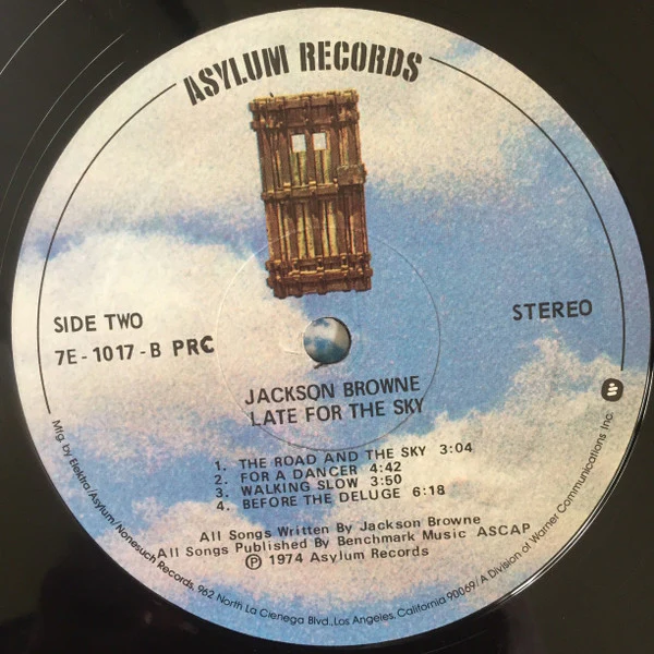 Jackson Browne - Late For The Sky (LP, Album, RE, PRC) (Very Good Plus (VG+)) - Image 4