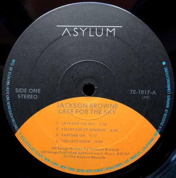 Jackson Browne - Late For The Sky (LP, Album, RE, RP, AR,) (Very Good Plus (VG+)) - Image 3