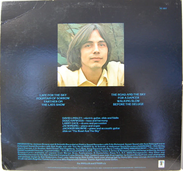 Jackson Browne - Late For The Sky (LP, Album, RE, SP ) (Very Good (VG)) - Image 2