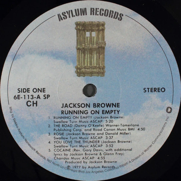 Jackson Browne - Running On Empty (LP, Album, Club, RE, SP ) (Very Good Plus (VG+)) - Image 3