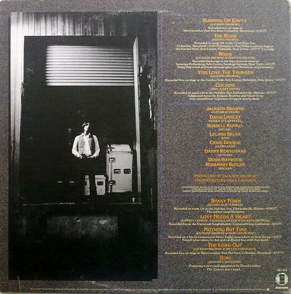 Jackson Browne - Running On Empty (LP, Album, PRC) (Near Mint (NM or M-)) - Image 2