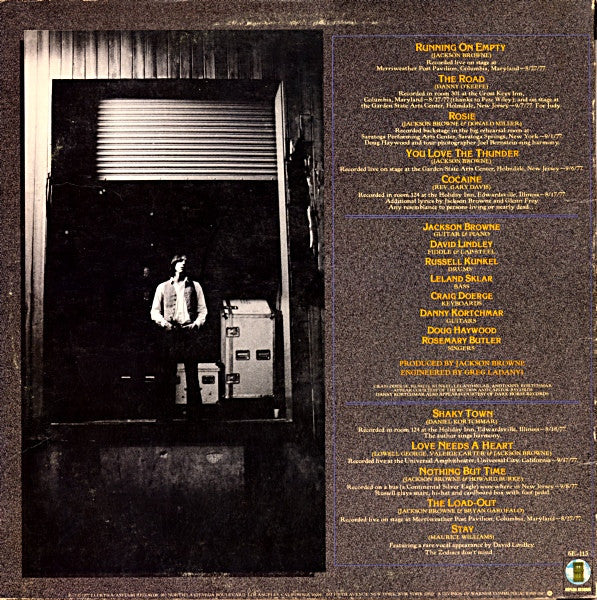 Jackson Browne - Running On Empty (LP, Album, SP ) (Very Good Plus (VG+)) - Image 3