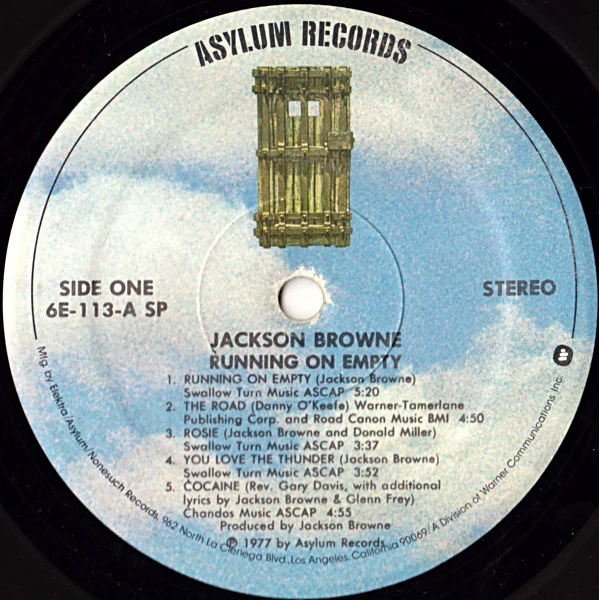 Jackson Browne - Running On Empty (LP, Album, SP ) (Very Good Plus (VG+)) - Image 4