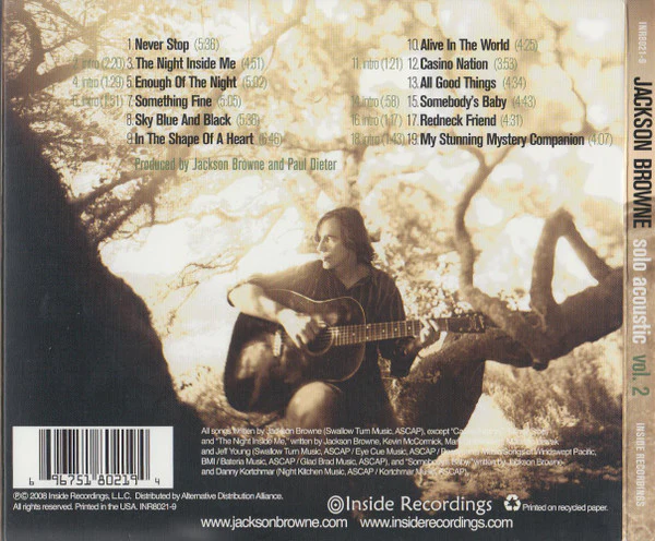 Jackson Browne - Solo Acoustic Vol. 2 (CD, Album, Dig) (Near Mint (NM or M-)) - Image 2