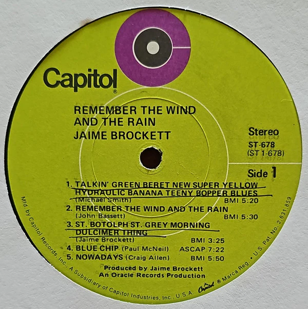 Jaime Brockett - Remember The Wind And The Rain (LP, Album, RE, Los) (Good Plus (G+)) - Image 3