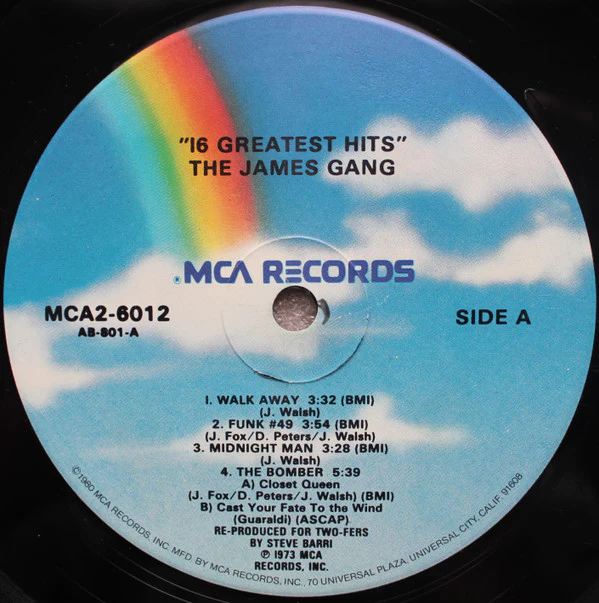 James Gang - 16 Greatest Hits (2xLP, Comp, RE) (Very Good Plus (VG+)) - Image 3
