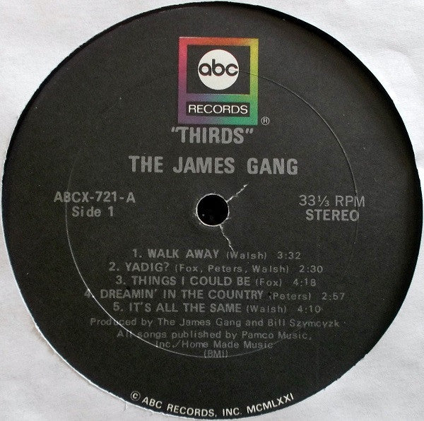 James Gang - Thirds (LP, Album) (Very Good Plus (VG+)) - Image 3