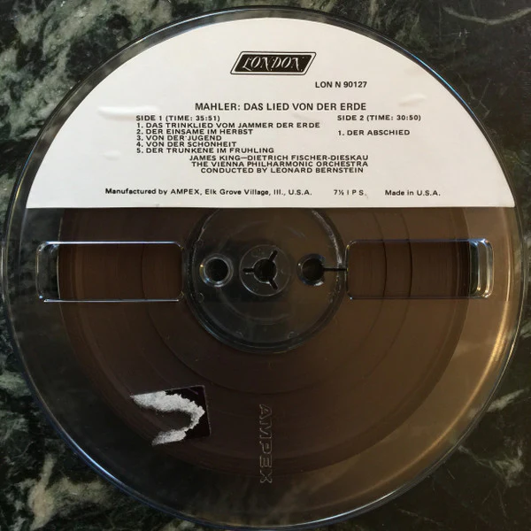 James King , Dietrich Fischer-Dieskau, Leonard Bernstein, The Vienna Philharmonic Orchestra*, Gustav Mahler - Das Lied Von Der Erde (Reel, 4tr Stereo, 7" Reel, Album) (Very Good Plus (VG+)) - Image 3