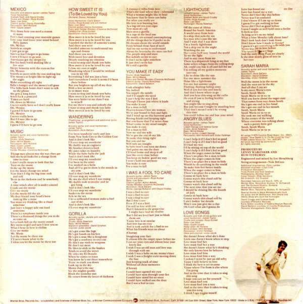 James Taylor  - Gorilla (LP, Album, Ter) (Very Good Plus (VG+)) - Image 2