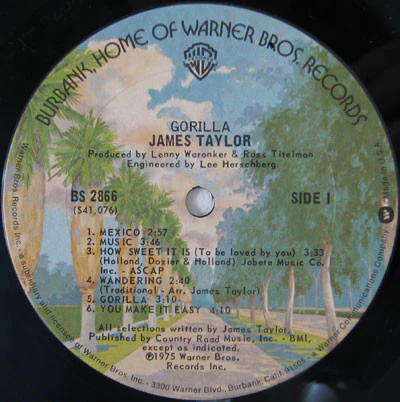 James Taylor  - Gorilla (LP, Album, Ter) (Very Good Plus (VG+)) - Image 3
