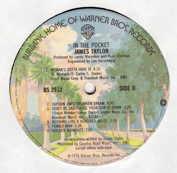 James Taylor - In The Pocket (LP, Album, Jac) (Very Good Plus (VG+)) - Image 4