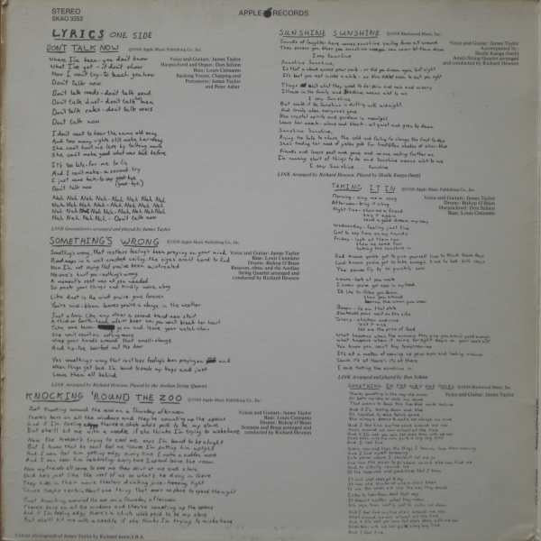 James Taylor - James Taylor (LP, Album, RE, Scr) (Very Good Plus (VG+)) - Image 3