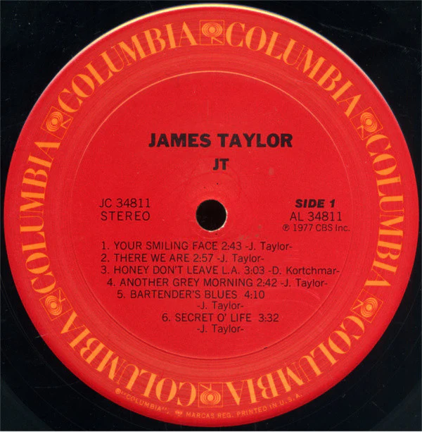 James Taylor  - JT (LP, Album, Gat) (Very Good Plus (VG+)) - Image 4