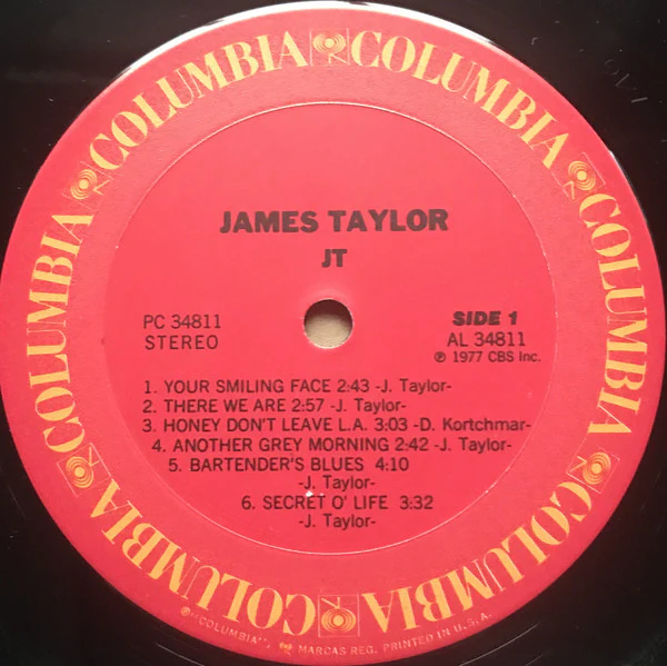 James Taylor - JT (LP, Album, Pit) (Very Good (VG)) - Image 5
