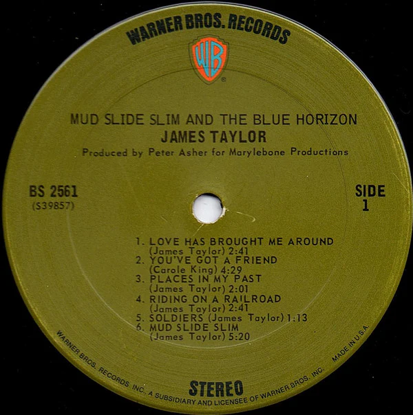 James Taylor - Mud Slide Slim And The Blue Horizon (LP, Album, Pit) (Very Good Plus (VG+)) - Image 3