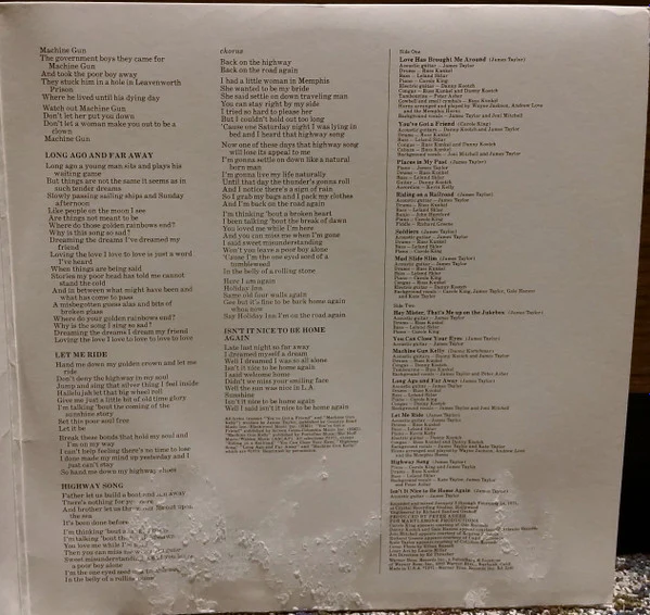 James Taylor - Mud Slide Slim And The Blue Horizon (LP, Album, RE, Win) (Very Good Plus (VG+)) - Image 4