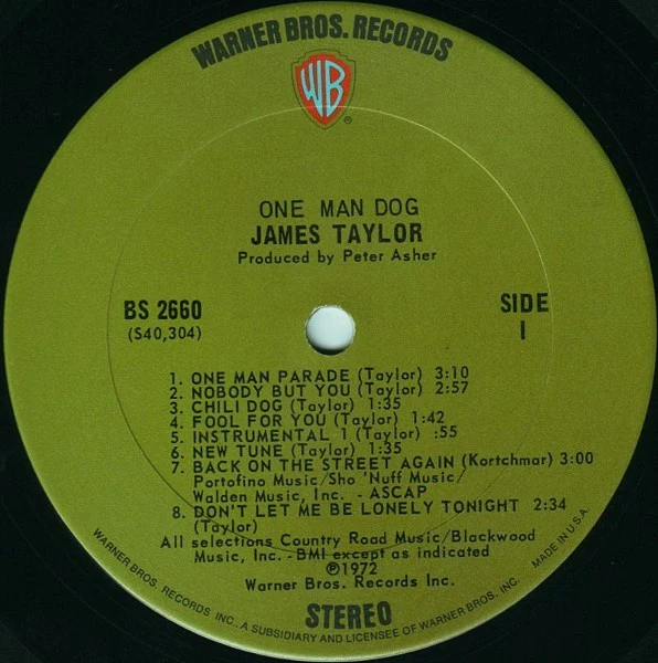 James Taylor  - One Man Dog (LP, Album) (Very Good Plus (VG+)) - Image 3